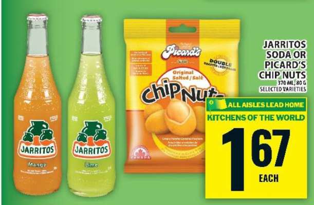 Jarritos Soda or Picard's Chip Nuts