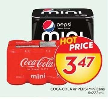 COCA-COLA OR PEPSI MINI CANS