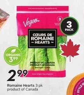 Romaine Hearts 3 pk