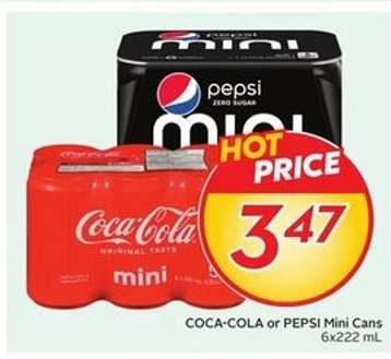 COCA-COLA OR PEPSI MINI CANS