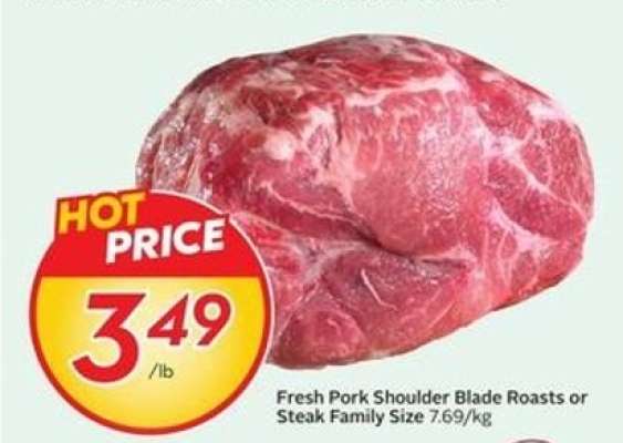 Fresh Pork Shoulder Blade Roasts or Steak Family Size