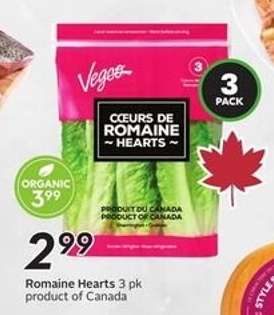 Romaine Hearts 3 pk