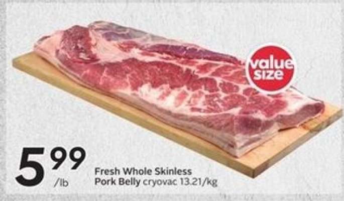 Fresh Whole Skinless Pork Belly