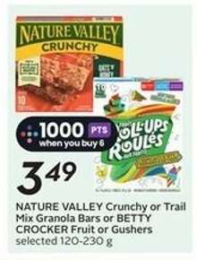 NATURE VALLEY Crunchy or Trail Mix Granola Bars or BETTY CROCKER Fruit or Gushers