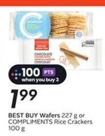 BEST BUY Wafers 227 g or COMPLIMENTS Rice Crackers 100 g
