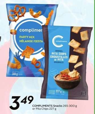 COMPLIMENTS Snacks or Pita Chips