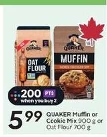 QUAKER Muffin or Cookie Mix 900 g or Oat Flour 700 g