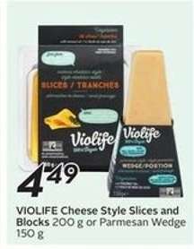 VIOLIFE Cheese Style Slices and Blocks or Parmesan Wedge