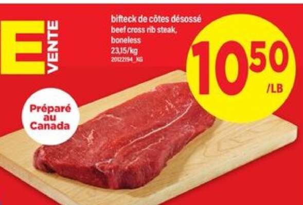 bifteck de côtes désossé