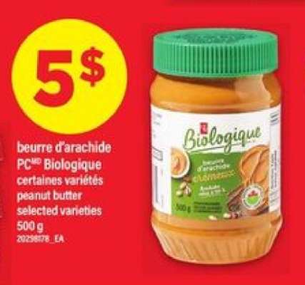 beurre d'arachide PC Biologique