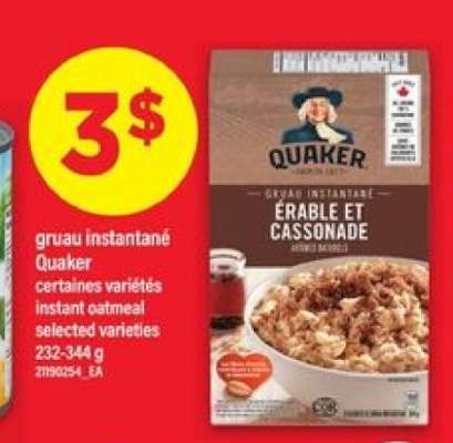 Quaker gruau instantané