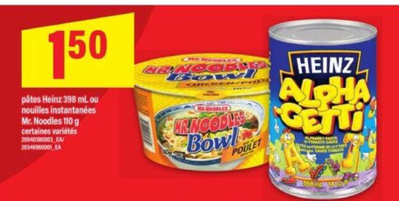 Heinz Alpha Getti / Mr. Noodles Bowl