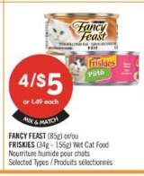 FANCY FEAST (85g) et/ou FRISKIES (34g - 156g) Wet Cat Food