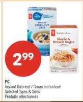 PC Instant Oatmeal / Gruau instantané
