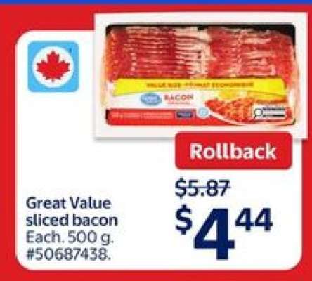 Great Value Sliced Bacon