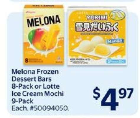 Melona Frozen Dessert Bars 8-Pack or Lotte Ice Cream Mochi 9-Pack