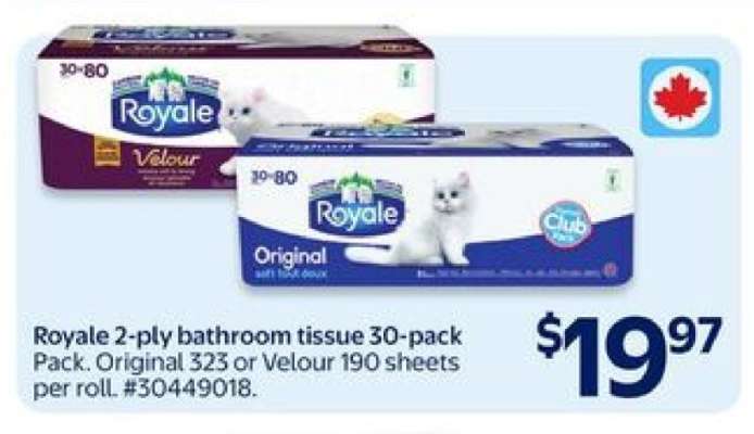 Royale 2-Ply Bathroom Tissue 30-pack