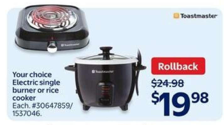 Toastmaster Electric Single Burner or Rice Cooker