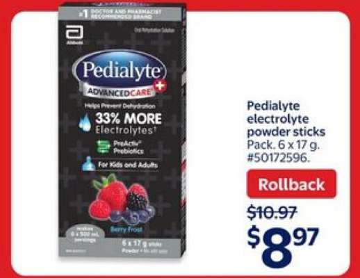 Pedialyte Electrolyte Powder Sticks