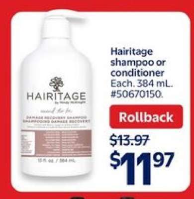 Hairitage Shampoo or Conditioner