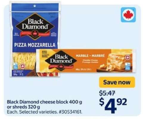 Black Diamond Cheese Block or Shreds