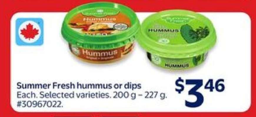 SUMMER FRESH HUMMUS OR DIPS
