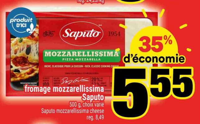 fromage mozzarellissima Saputo