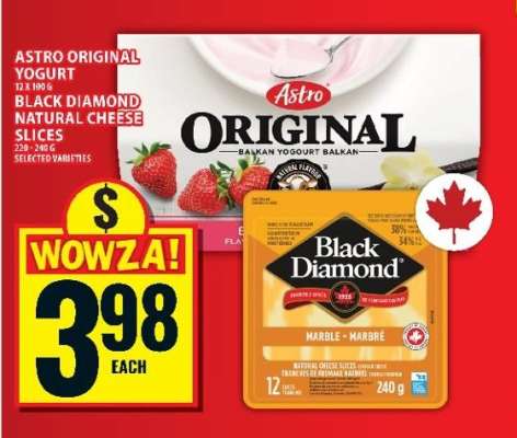Astro Original Yogurt & Black Diamond Natural Cheese Slices