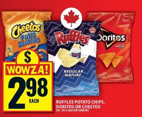 Ruffles Potato Chips, Doritos or Cheetos