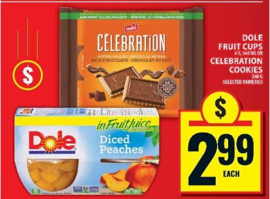 Dole Fruit Cups or Celebration Cookies