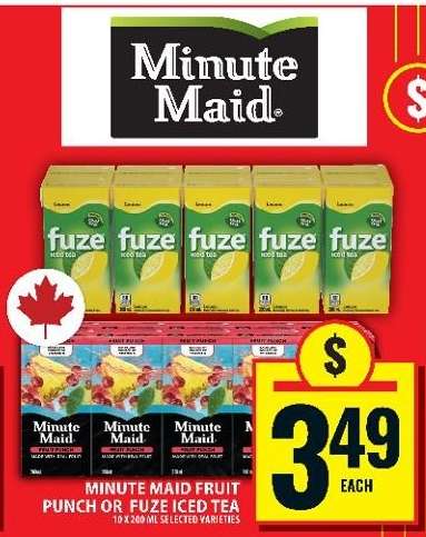 Minute Maid Fruit Punch or Fuze Iced Tea