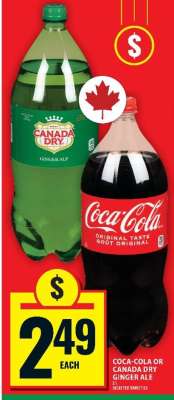 Coca-Cola or Canada Dry Ginger Ale