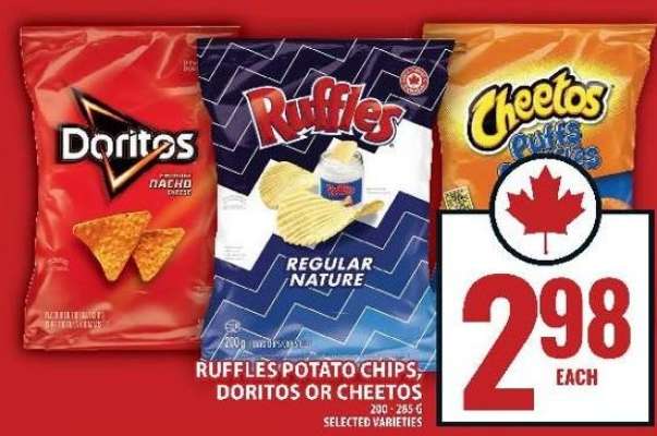 Ruffles Potato Chips, Doritos or Cheetos