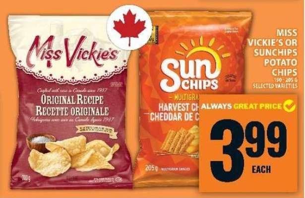 Miss Vickie's or SunChips Potato Chips