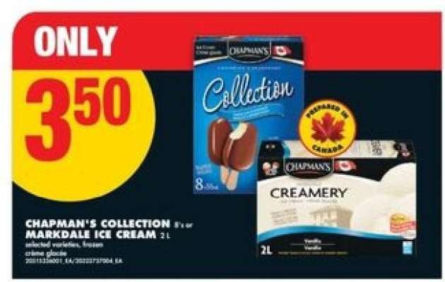 CHAPMAN'S COLLECTION 8's or MARKDALE ICE CREAM 2 L