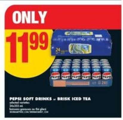 PEPSI SOFT DRINKS or BRISK ICED TEA