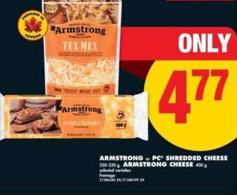 Armstrong or PC Shredded Cheese