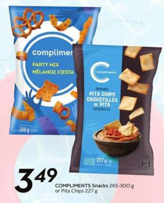 COMPLIMENTS Snacks or Pita Chips