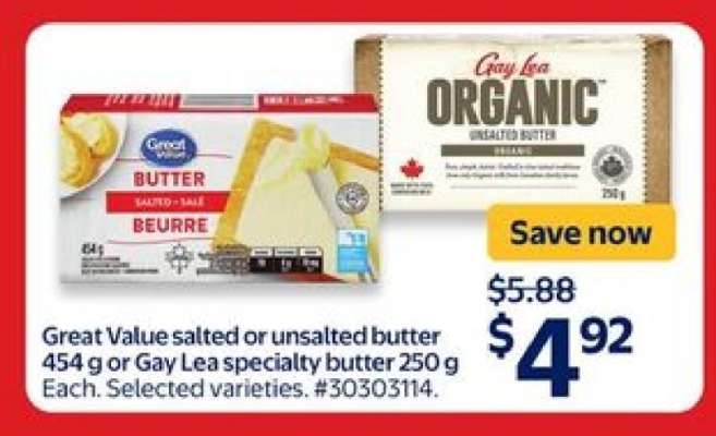 Great Value or Gay Lea Butter