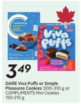 DARE Viva Puffs or Simple Pleasures Cookies