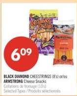 BLACK DIAMOND CHEESTRINGS (8's) or ARMSTRONG Cheese Snacks