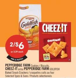 PEPPERIDGE FARM Cookies / Biscuits, CHEEZ-IT or/or PEPPERIDGE FARM GOLDFISH