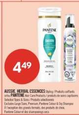 AUSSIE, HERBAL ESSENCES or PANTENE Hair Care Products
