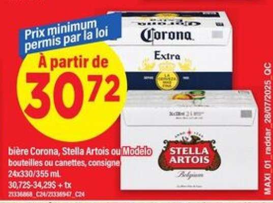 bière Corona, Stella Artois ou Modelo