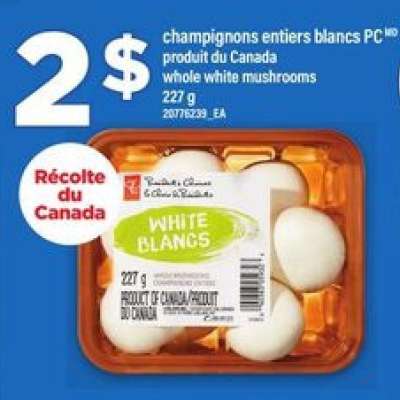 champignons entiers blancs PC