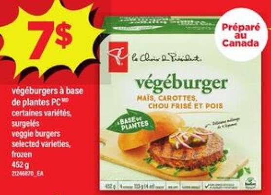 végéburgers à base de plantes PC