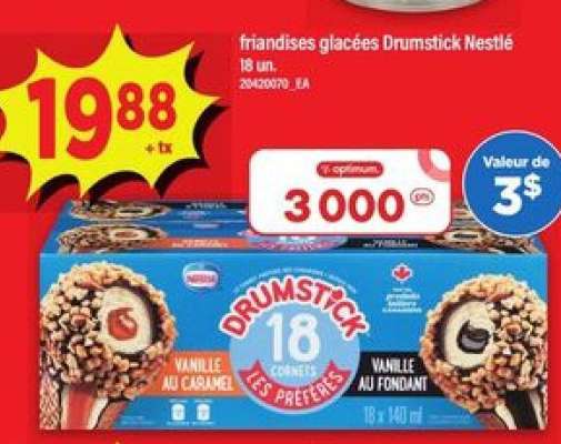friandises glacées Drumstick Nestlé
