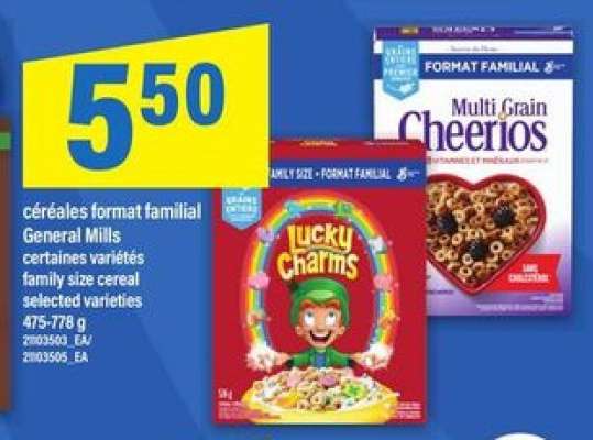 céréales format familial General Mills
