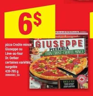 pizza Croûte mince Giuseppe ou Lève-au-four Dr. Oetker