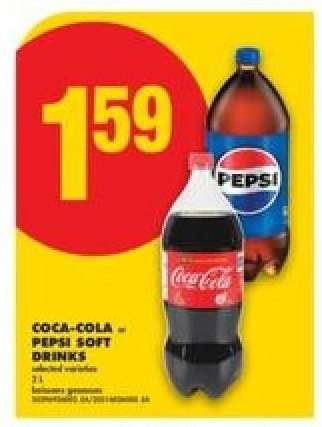 COCA-COLA or PEPSI SOFT DRINKS